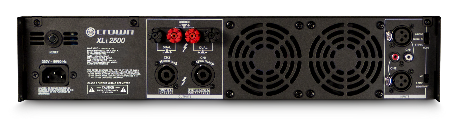 Crown XLi 2500 Two-Channel, 750W @ 4Ω Power Amplifier Audio Amplifier Crown