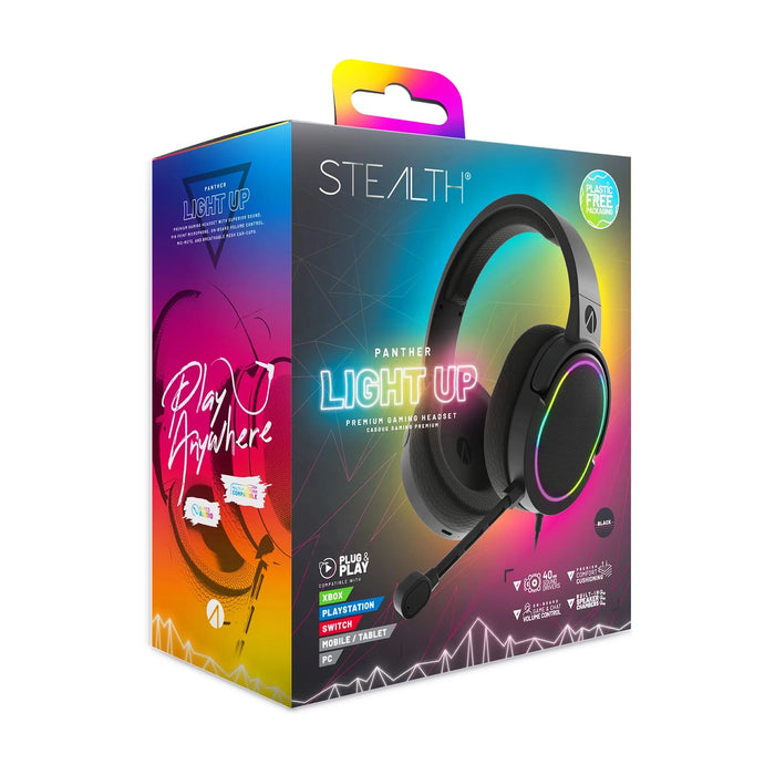 STEALTH XP-Panther Black Wired Gaming Headset | XP-PANTHER-LED Headset Stealth