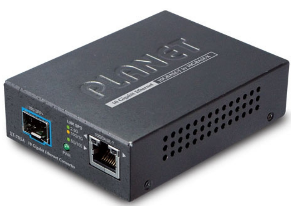 Planet 10G/5G/2.5G/1G/100M Copper to 10GBASE-X SFP+ Media Converter | XT-705A