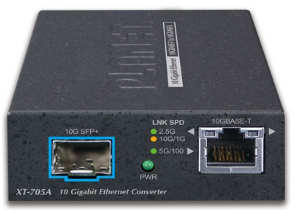 Planet 10G/5G/2.5G/1G/100M Copper to 10GBASE-X SFP+ Media Converter | XT-705A