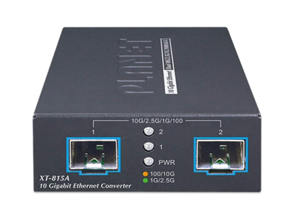 Planet 2-Port 10G/2.5G/1G/100BASE-X SFP+ Media Converter | XT-815A Adapter / Converter Planet