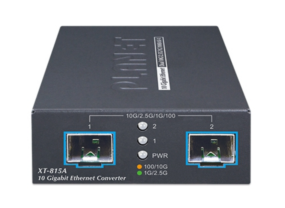Planet 2-Port 10G/2.5G/1G/100BASE-X SFP+ Media Converter | XT-815A Planet Network Media Converters Planet