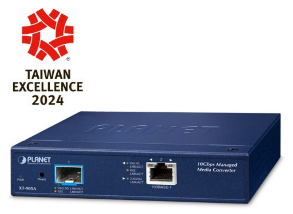Planet 1-Port 10G/5G/2.5G/1G/100BASE-T + 1-Port 10G/1GBASE-X SFP+ Managed Media Converter Planet Network Media Converters Planet