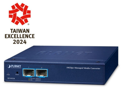 Planet 2-Port 10G/1GBASE-X SFP+ Managed Media Converter | XT-915A Planet Network Media Converters Planet
