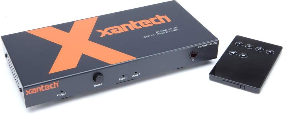 Xantech HDMI 4K 2x1 Switcher with Audio Breakout and EDID Management | XT-SW21-4K18G Video Switch Xantech