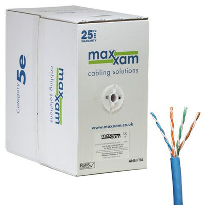 Cablenet Cat5e Blue U/UTP LSOH 24AWG Solid CPR Dca Cable 305m Reelex Box Ethernet Cable Cablenet