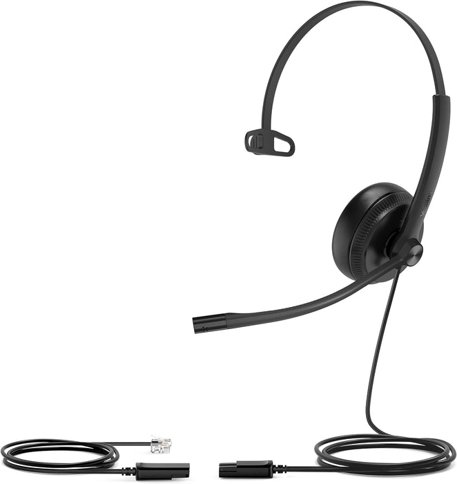 Yealink YHS34LITEMONO Single Ear QD To RJ9 Headset For Yealink Handsets