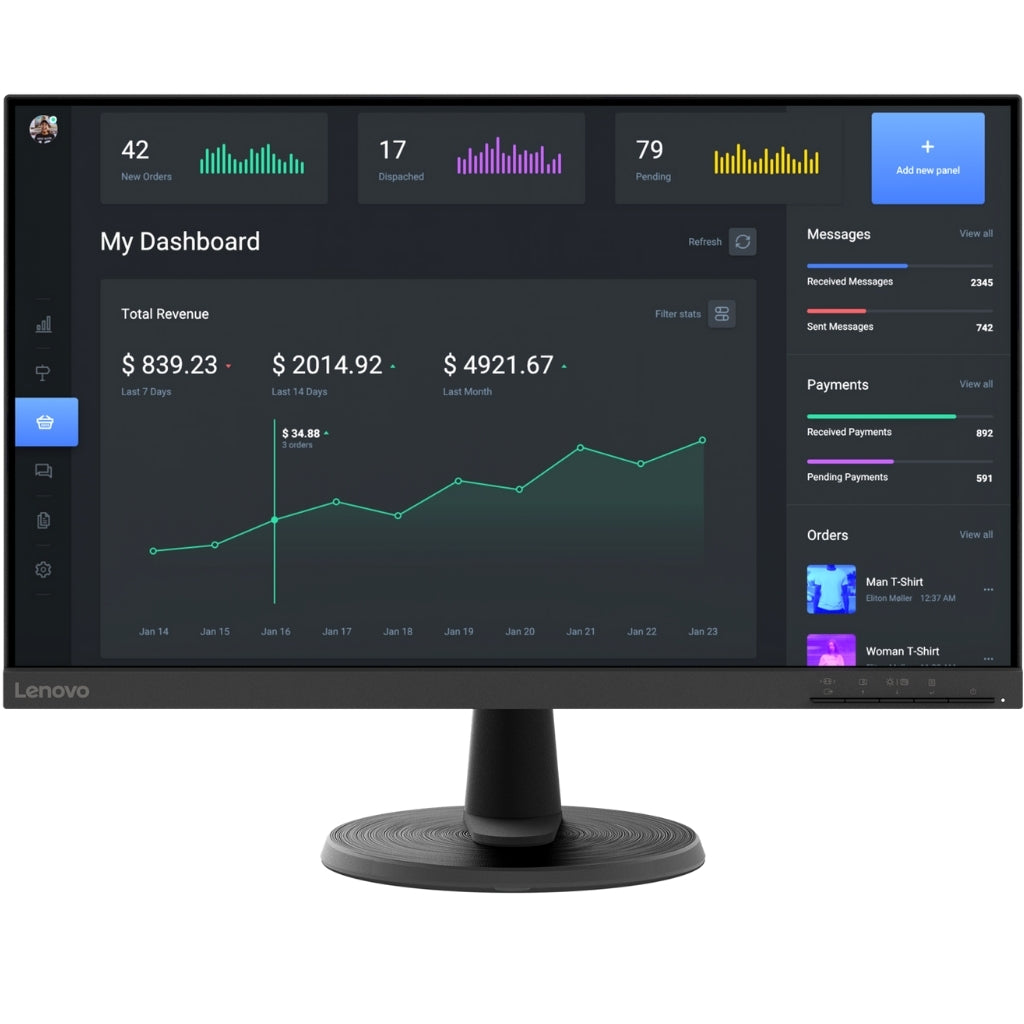 Lenovo ThinkVision C24-40 24" Class Full HD VA LCD Monitor | 63DCKAT6UK Business Monitor Lenovo