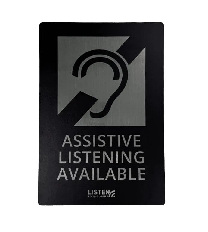 Listen LA-304 Assistive Listening Notification Signage Kit — Screen Moove