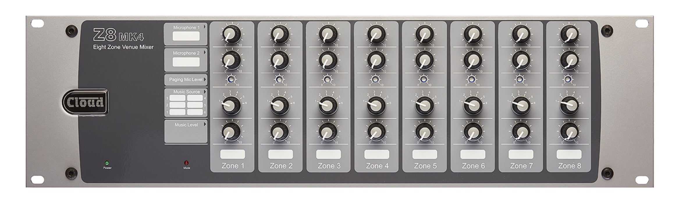 Cloud Electronics Z8MK4EK 8 Channel Zone Mixer Audio Mixer Cloud Electronics