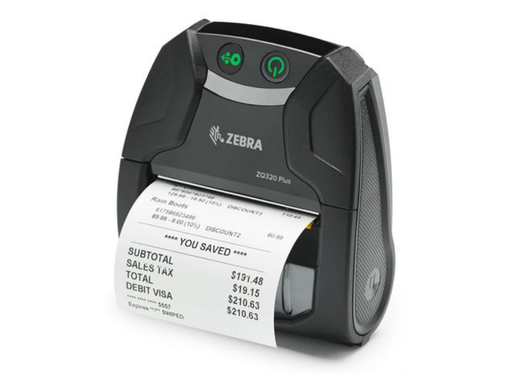 Zebra ZQ320 Plus Outdoor Mobile Printer, 203dpi, BT4.1, Wi-Fi 5, 7.2cm Print Width | ZQ32-A0W04TE-00 Zebra Label Printers Zebra