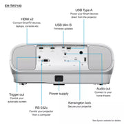 Epson EH-TW7100 4K Ultra HD Projector - 3000 Lumens Projector Epson