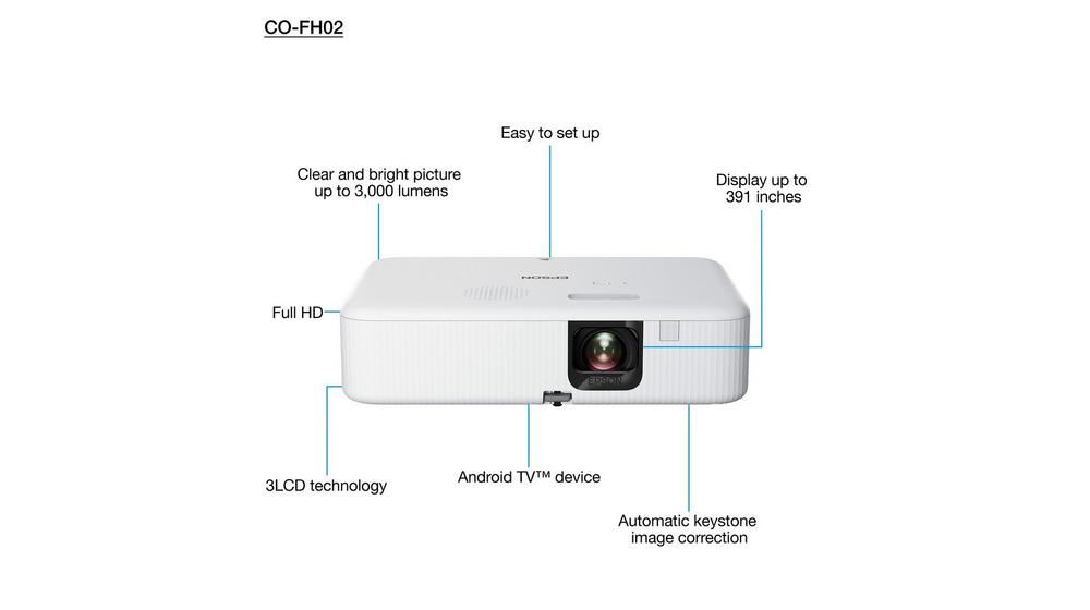 Epson V11HA85040/CO-FH02 Smart Full HD Projector - 3000 Lumens Projector Epson