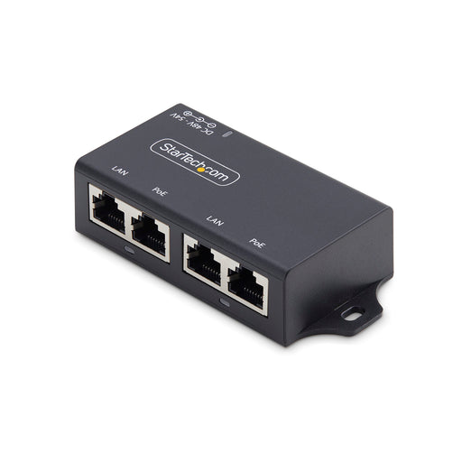 StarTech 2-Port Gigabit Midspan PoE+ Injector, 10/100/1000Mbps, PoE+ (802.3af/at), 30W | AF221CE-POE-INJECTOR