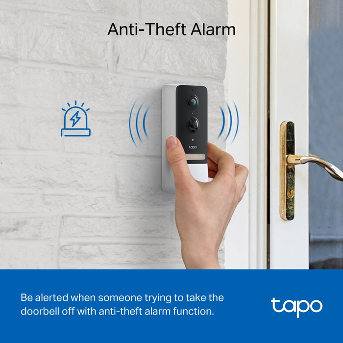 TP-Link Tapo Smart Battery Video Doorbell MulticolourDoor Chime - TAPO D230S1