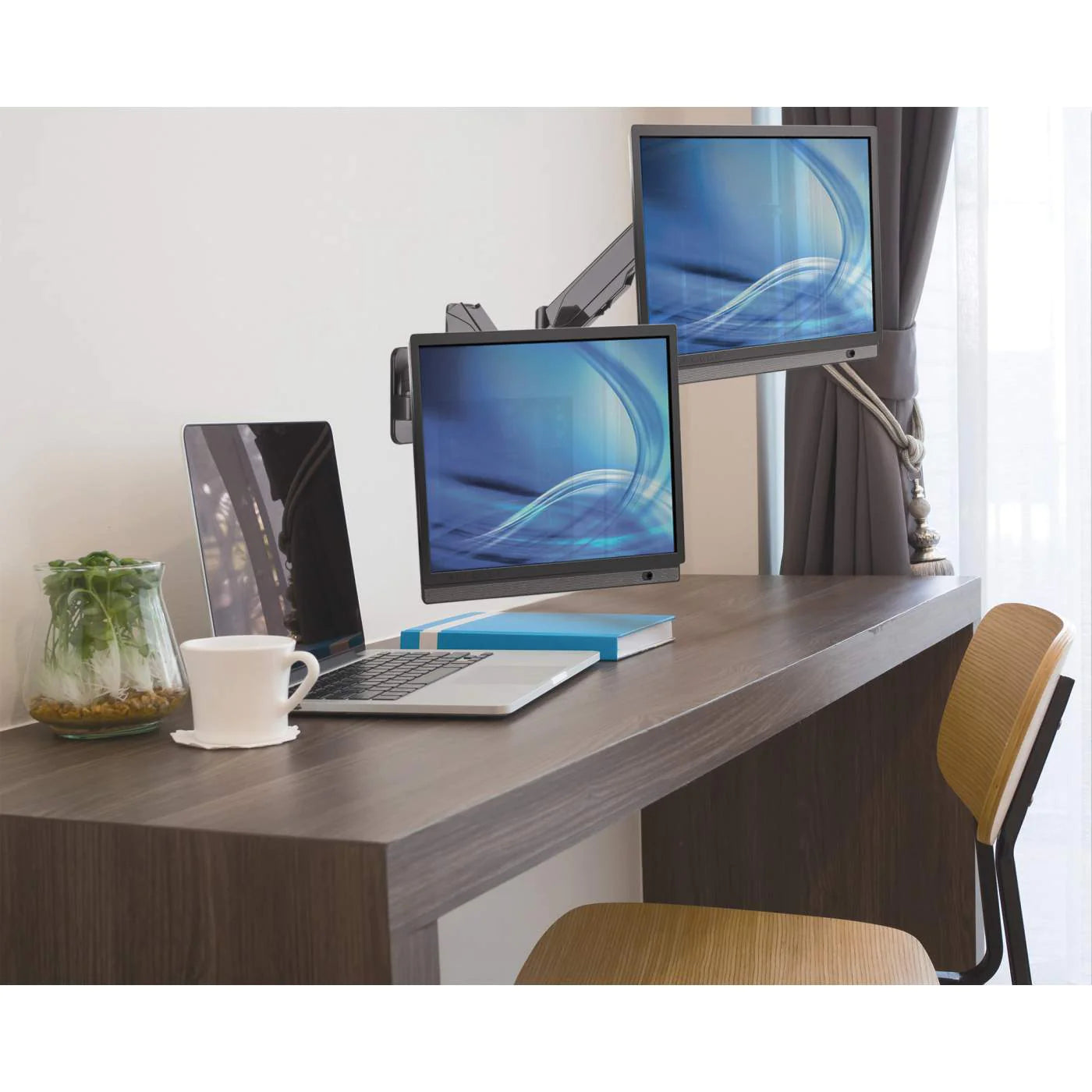Manhattan 17" - 32" Universal Gas Spring Dual Monitor Wall Mount | 461627 Wall Mount Bracket Manhattan