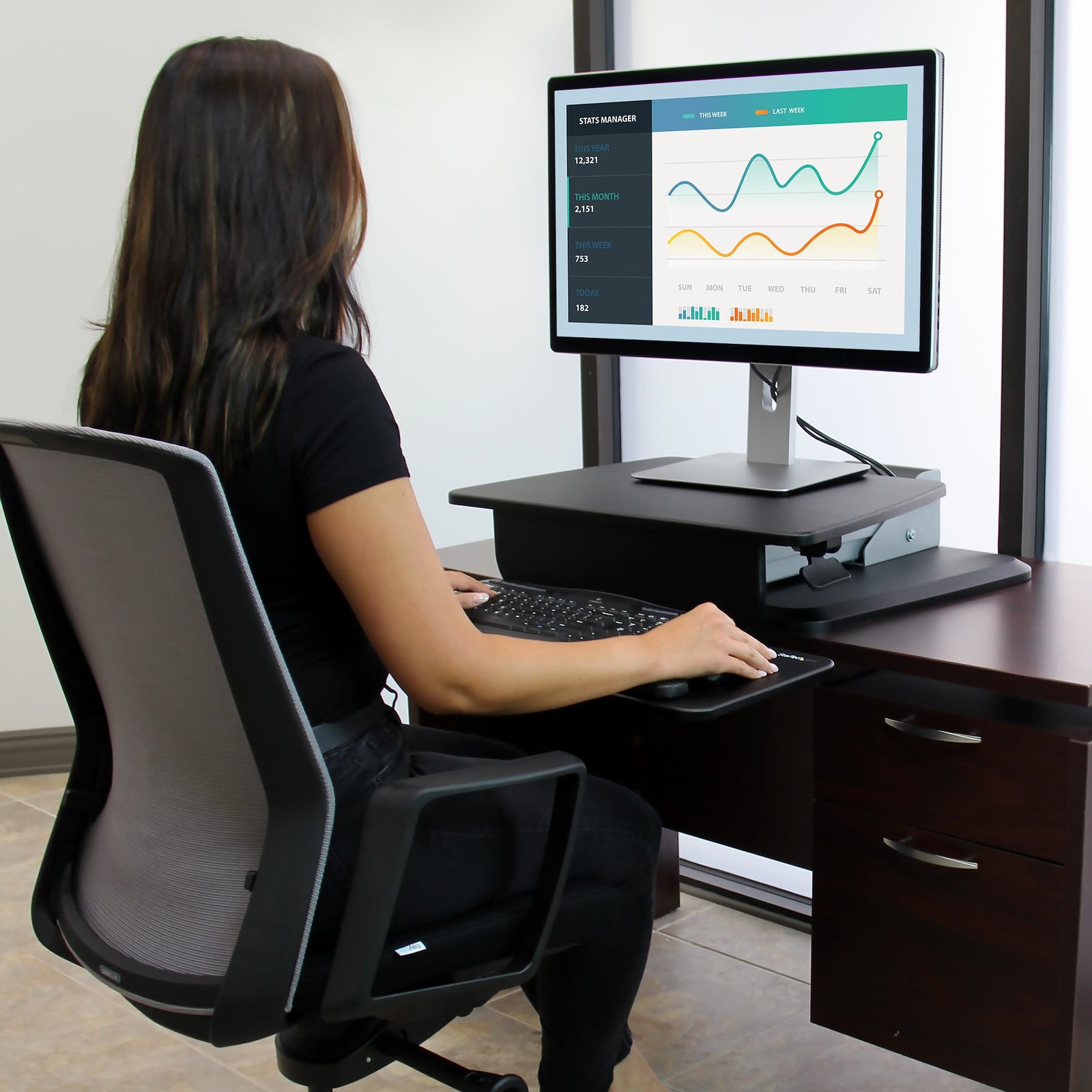 StarTech ARMSTS Sit-to-Stand Workstation Table Stand Startech
