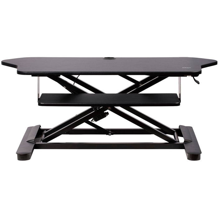StarTech ARMSTSCORNR Corner Sit Stand Desk Converter with Keyboard Tray Table Stand Startech