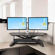 StarTech ARMSTSCORNR Corner Sit Stand Desk Converter with Keyboard Tray Table Stand Startech