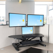 StarTech ARMSTSCORNR Corner Sit Stand Desk Converter with Keyboard Tray Table Stand Startech