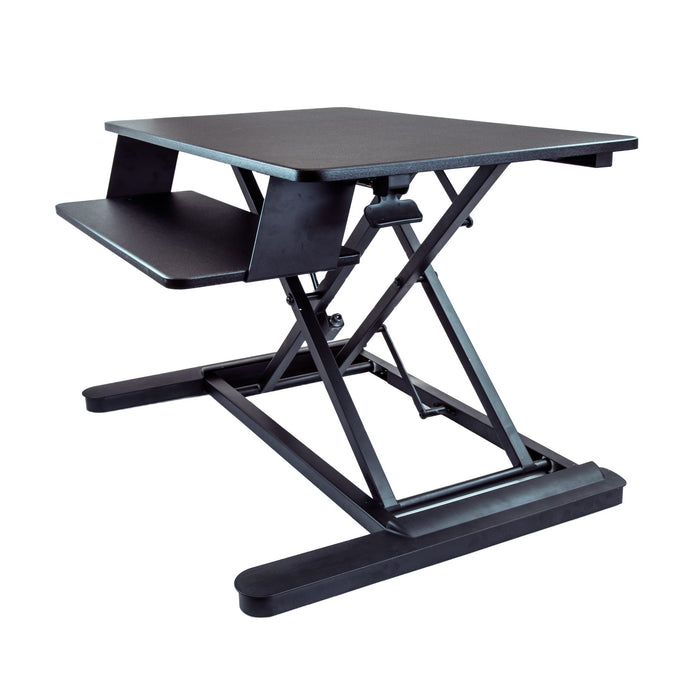 StarTech ARMSTSLG Sit Stand Desk Converter with Keyboard Tray | Large 35” x 21" Surface Table Stand Startech