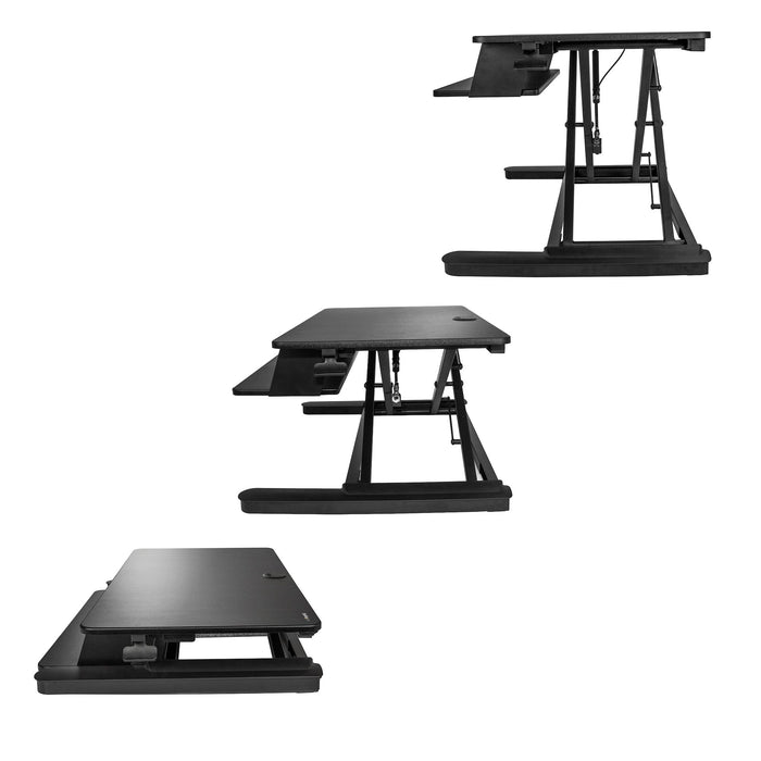 StarTech ARMSTSLG Sit Stand Desk Converter with Keyboard Tray | Large 35” x 21" Surface Table Stand Startech