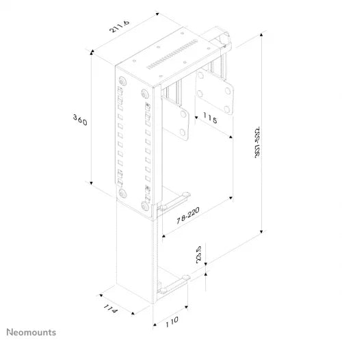 NeoMounts CPU-D100WHITE Cpu Holder Mounting Accessory NeoMounts