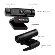 AVerMedia PW315 2 MP Webcam 1920 x 1080 Pixels USB Black | 40AAPW315AVV Webcam AVerMedia