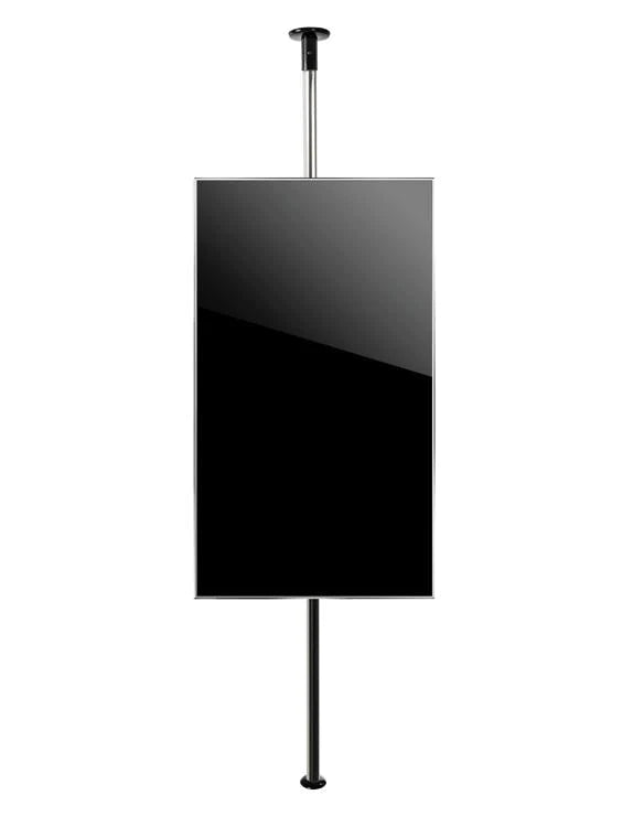 B-Tech 40" - 75" 2m High Portrait Screen Mount Floor to Ceiling | BT2MHPSFB40-75 Floor to Ceiling Display Mount B-Tech Silver
