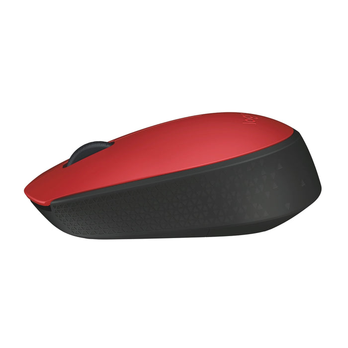 Logitech M171 1000dpi 3-Button Wireless Optical Computer Mouse (Red) | 910-004641