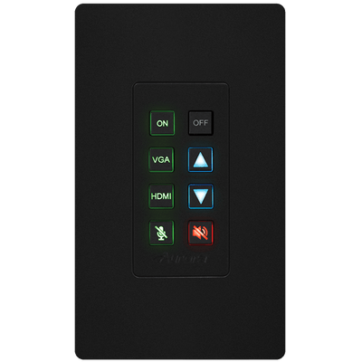 Aurora Multimedia DXB-8i-G2-B 8-Button 1-Gang Backlit Button Control Pad (Black) Remote Control Aurora