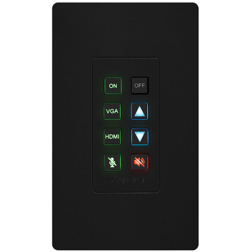 Aurora Multimedia DXB-8i-G2-B 8-Button 1-Gang Backlit Button Control Pad (Black) Remote Control Aurora