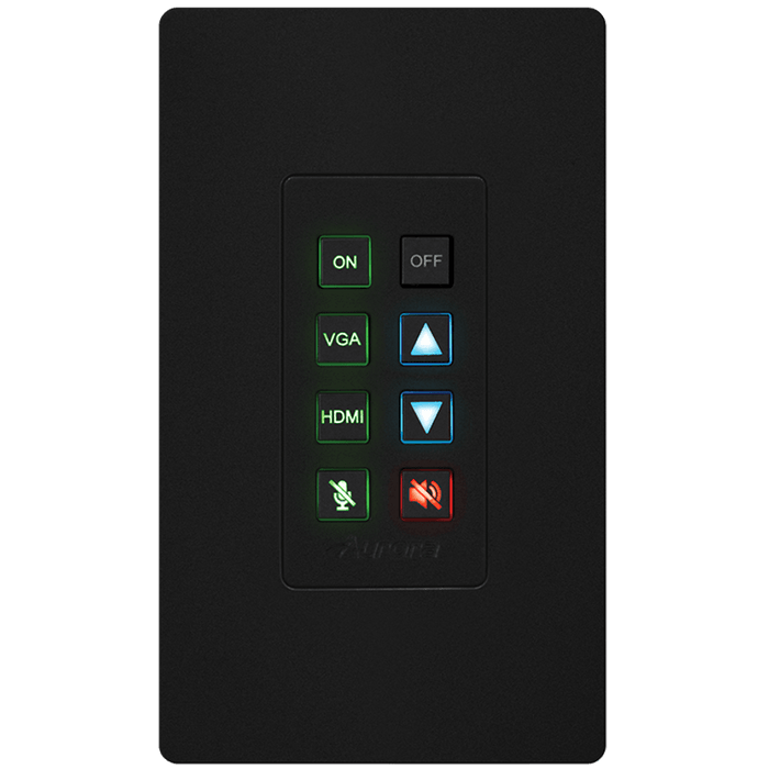 Aurora Multimedia DXB-8i-G2-B 8-Button 1-Gang Backlit Button Control Pad (Black) Remote Control Aurora