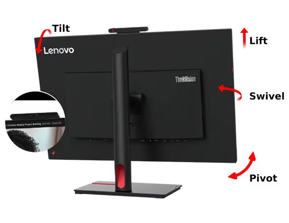 Lenovo T24mv-30 ThinkVision 23.8" 75Hz Full HD Conferencing Monitor (USB-C) | 63D7UAT3UK Desktop Monitor Lenovo