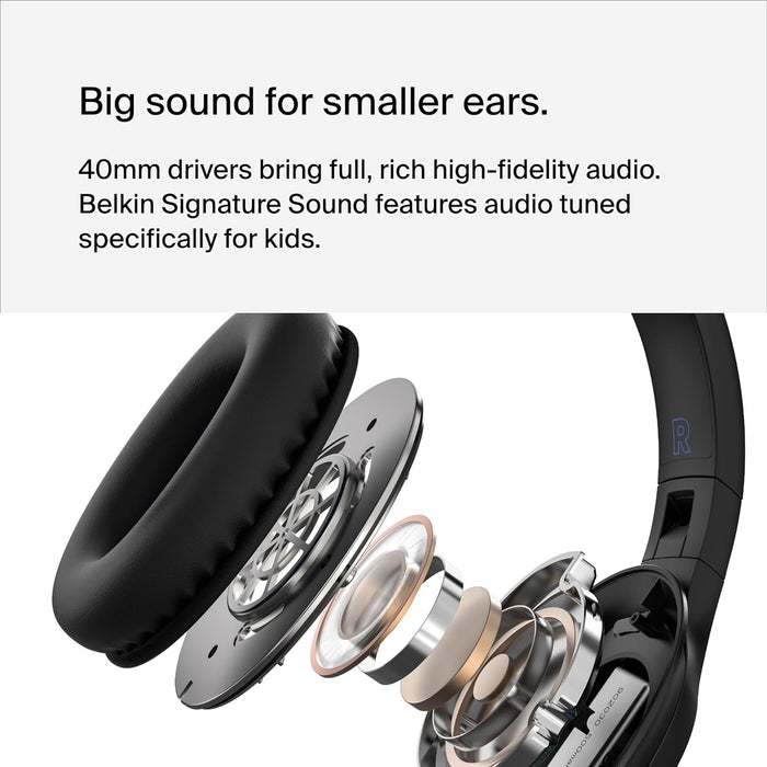 Belkin SoundForm Inspire Wireless Over-Ear Headset for Kids | AUD006BTBLK