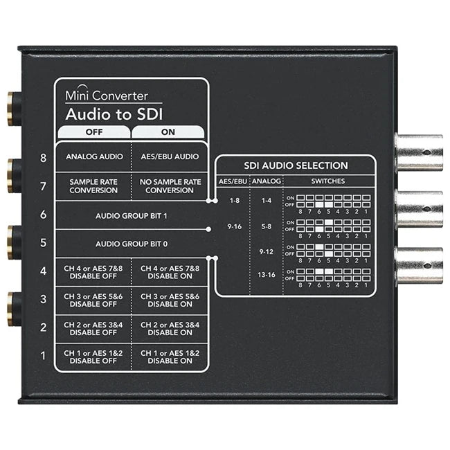 Blackmagic Design Mini Converter Audio to SDI | CONVMCAUDS2 Video Signal Converters Blackmagic