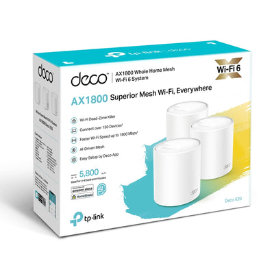 TP-Link AX1800 Whole Home Mesh Wi-Fi 6 System - DECO X20(3-PACK) Wireless Mesh TP-Link