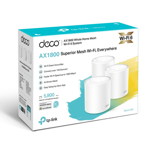 TP-Link AX1800 Whole Home Mesh Wi-Fi 6 System - DECO X20(3-PACK)