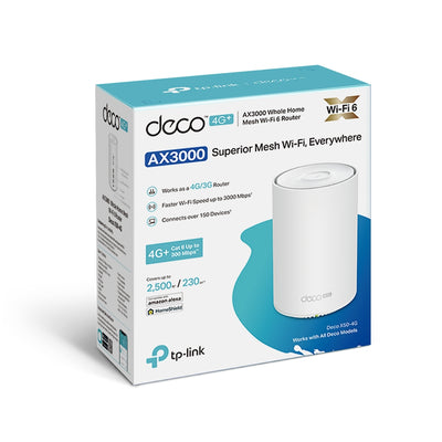 TP-Link 4G+ AX3000 Whole Home Mesh WiFi 6 Gateway - DECO X50-4G(1-PACK) Wireless Mesh TP-Link
