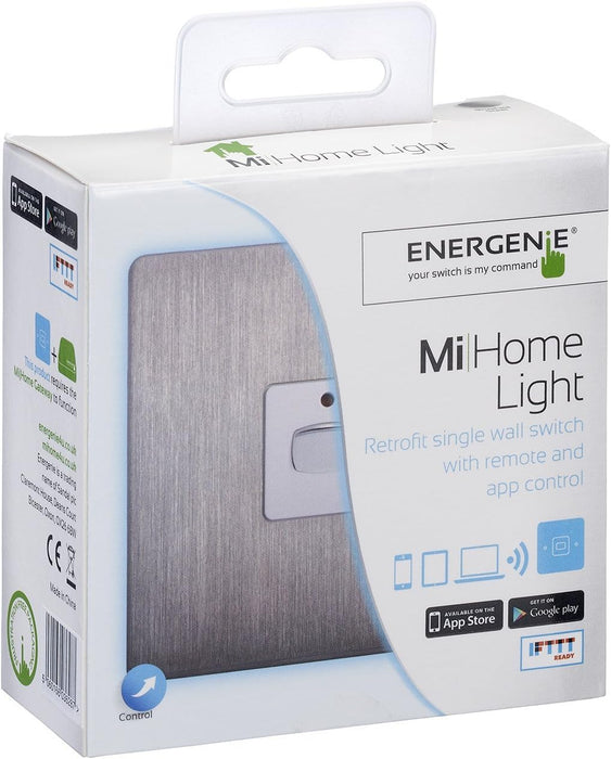 EnerGenie MIHO026 Light Switch Stainless Steel White