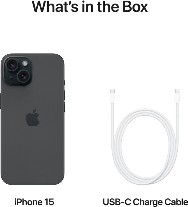 Apple iPhone 15 15.5 cm (6.1") Dual SIM iOS 17 5G USB Type-C 6 GB RAM 512 GB Storage Black Smartphone | MTPC3ZD/A Smartphone Apple
