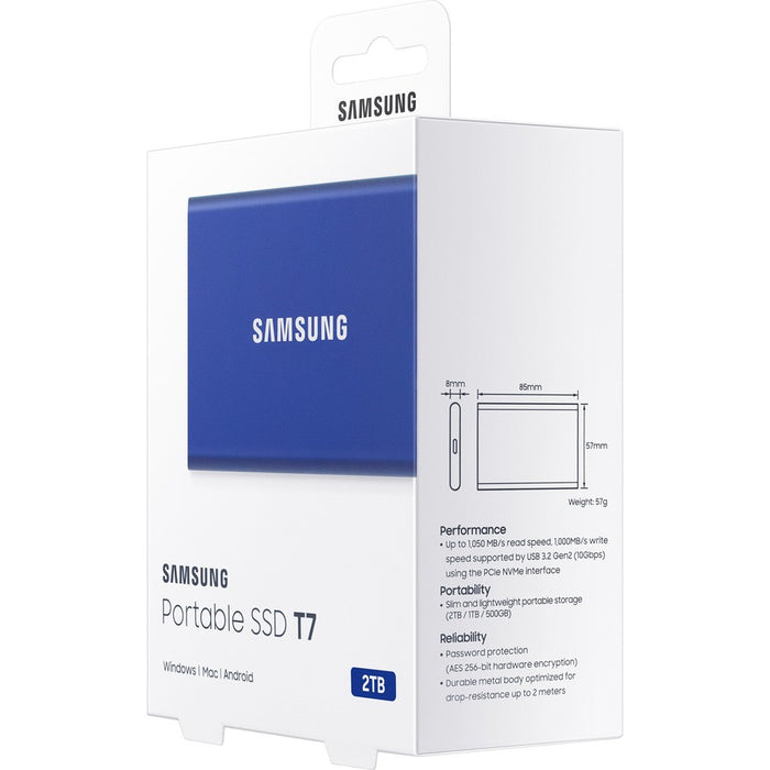 Samsung 2TB Portable T7 USB 3.2 Gen 2 External Solid State Drive | MU-PC2T0H/WW Samsung SSD Samsung