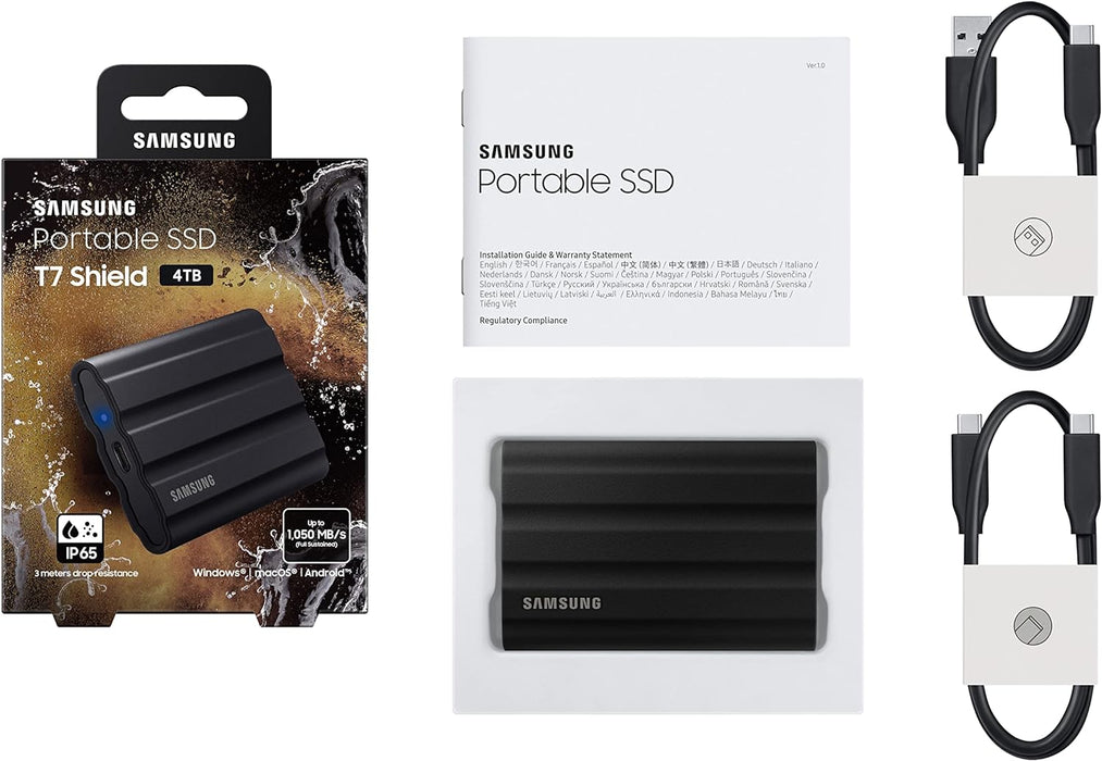 Samsung Portable T7 Shield USB 3.2 Gen 2 4TB Internal Solid State Drive | MU-PE4T0S/EU