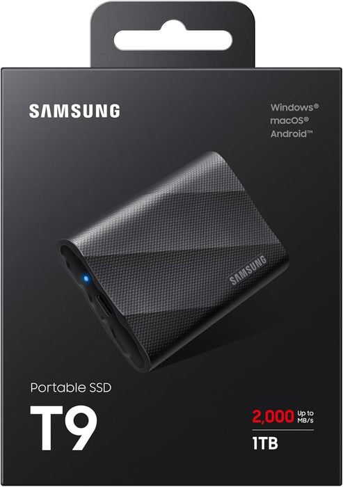 Samsung T9 Portable 1TB SSD USB 3.2 Gen2x2 USB-C SSD | MU-PG1T0B/EU