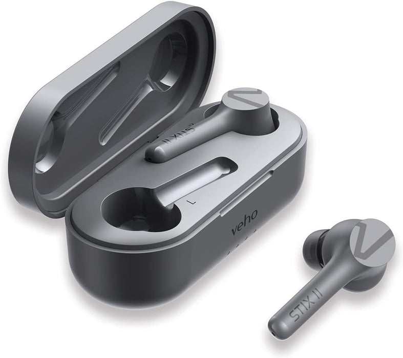 Veho STIX II True Wireless Earphones – Platinum Grey | VEP-212-STIX2-G