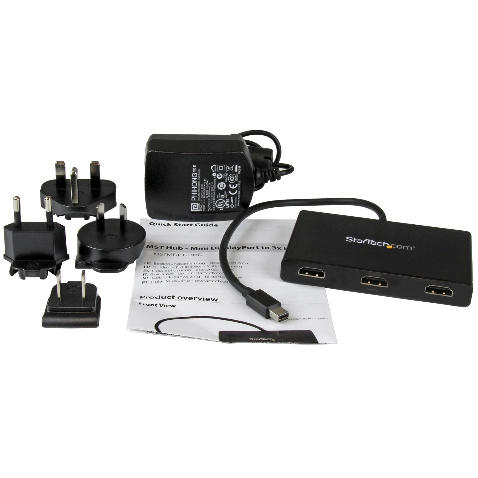 Startech 3-Port Multi Monitor Adapter - Mini DisplayPort to HDMI MST Hub | MSTMDP123HD Splitter Startech