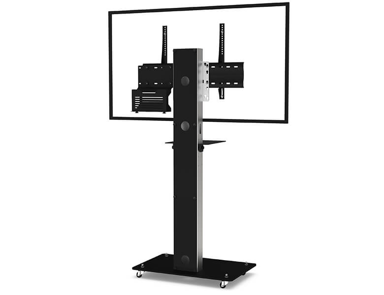 Axeos Boxer Single Screen Stand On Castors For 32" to 65" Screen Floor Stand Axeos