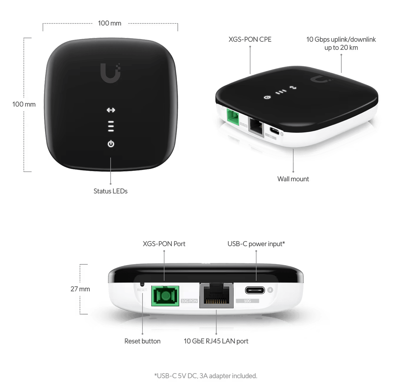 Ubiquiti Network Media Converter 10000 Mbit/s Black And White | UISP-FIBER-XGS Network Media Converter Ubiquiti