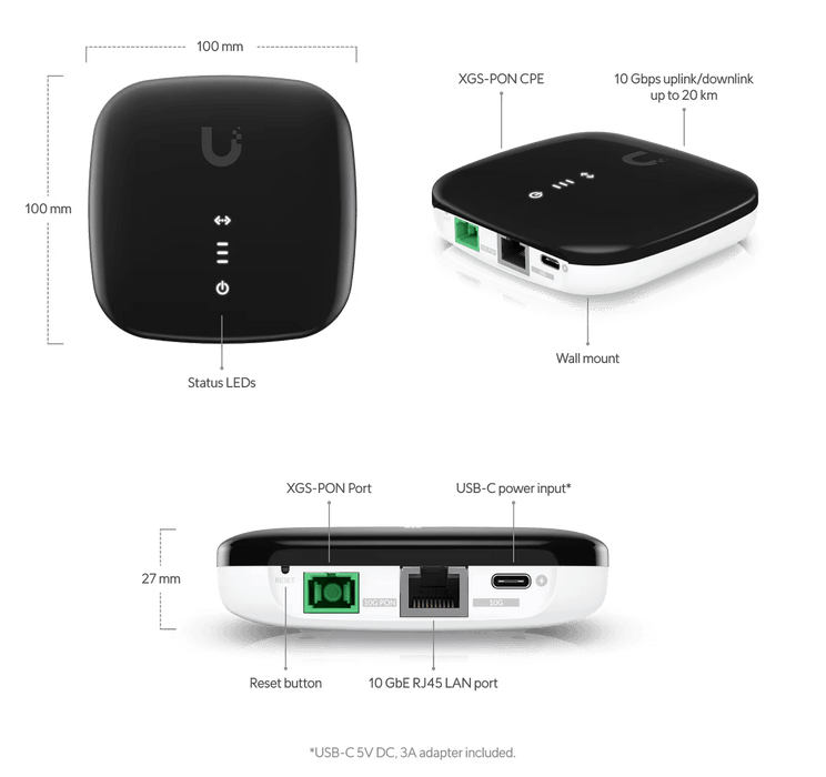 Ubiquiti Network Media Converter 10000 Mbit/s Black And White | UISP-FIBER-XGS