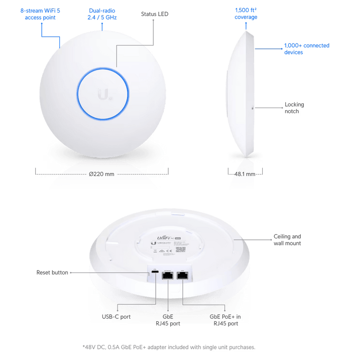 Ubiquiti UniFi AC SHD Wave2 Indoor / Outdoor Access Point 5-Pack | UAP-AC-SHD-5